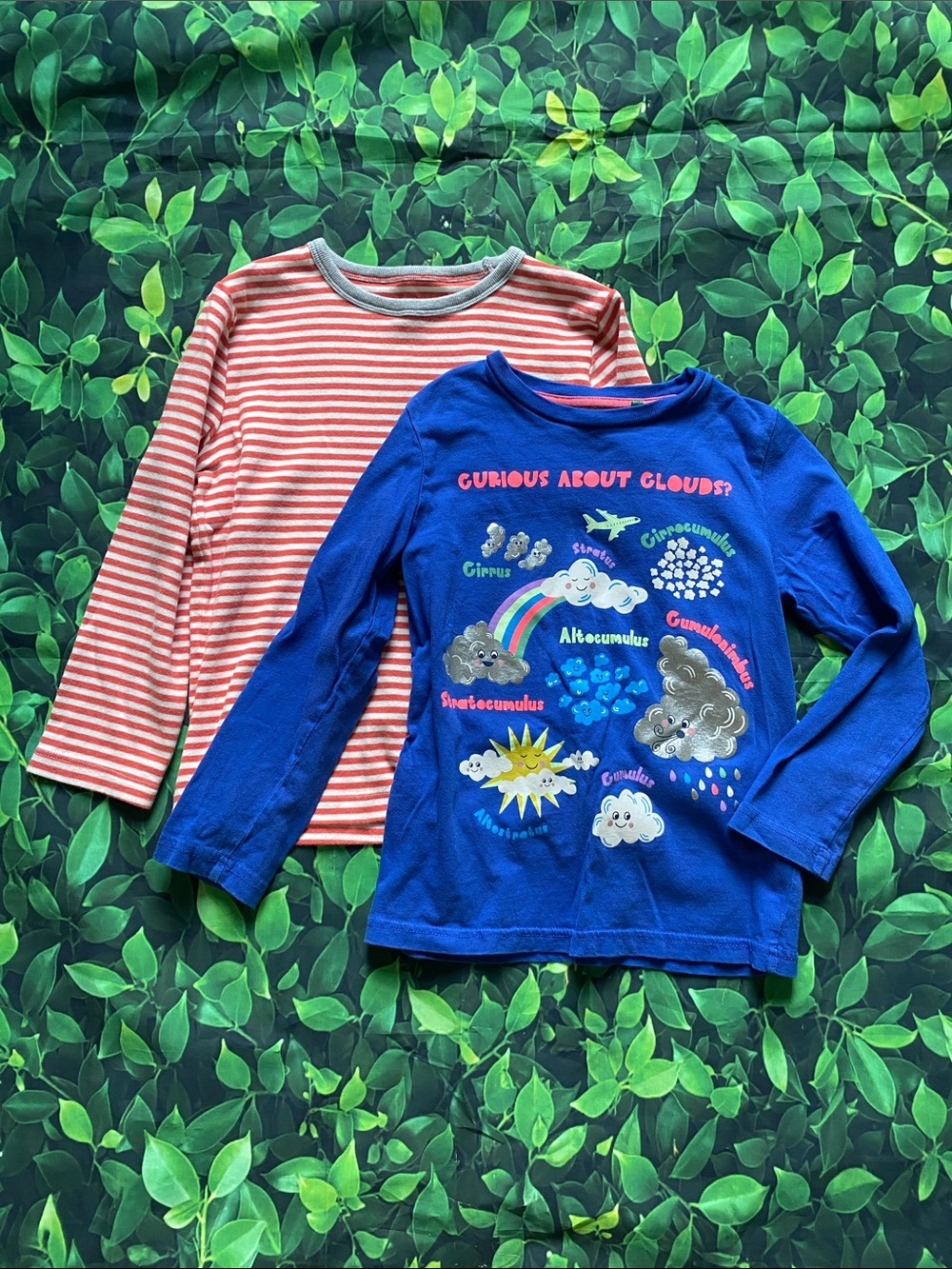 Mini Boden Curious About Clouds Blue Graphic Long-Sleeve Tee for Kids